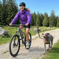 Hands-Free Bike Attachment for Dogs, Bicycle Running Leash with Shock Absorbing Spring, Safe Riding Accessory for Medium & Large Pets, Easy Install Cycling Companion, Silver