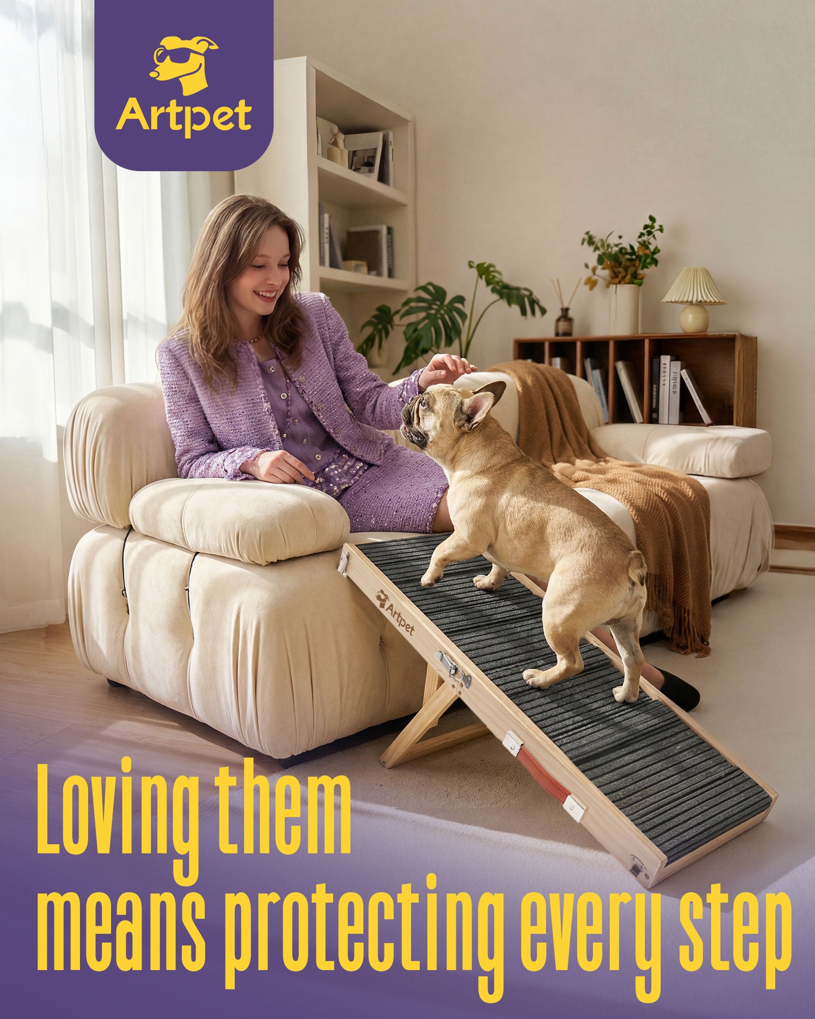 Dog Ramp for Small Dogs for Couch & Bed, Dachshund Joint Care Ramp
