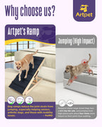 Wide Dog Ramp for Bed Couch Folding Dog Ramps for Large Dogs Up to 200 lbs, 43.3" Long Pet Ramp Adjustable Height Up to 24”