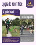 Hands-Free Bike Attachment for Dogs, Bicycle Running Leash with Shock Absorbing Spring, Safe Riding Accessory for Medium & Large Pets, Easy Install Cycling Companion, Silver