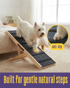 Dog Ramp for Small & Medium Dogs, Joint-Friendly Pet Ramp for Bed & Couch, Foldable, Anti-Slip, Portable, Height-Adjustable, Supports Up to 70 lbs