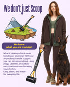 32 Inch Dog Pooper Scooper Long Handle for Large Dogs for Yard – No Bending Great on The Back, Ease of Pick Up, Convenient, Heavy Duty, Grass Friendly, Plastic, Yellow
