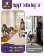 Large Aluminum Dog Door for Exterior Doors, Insulated Weatherproof Pet Door with Magnetic Auto Close, Blocks Cold & Hot Air, Metal Frame Doggie Door for Dogs, Up to 110 lbs