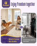 XL Aluminum Dog Door for Exterior Doors, Insulated Weatherproof Pet Door with Magnetic Auto Close, Blocks Cold & Hot Air, Heavy Duty Metal Frame Doggie Door for Dogs, Up to 220 lbs
