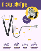 Hands-Free Bike Attachment for Dogs, Bicycle Running Leash with Shock Absorbing Spring, Safe Riding Accessory for Medium & Large Pets, Easy Install Cycling Companion, Silver