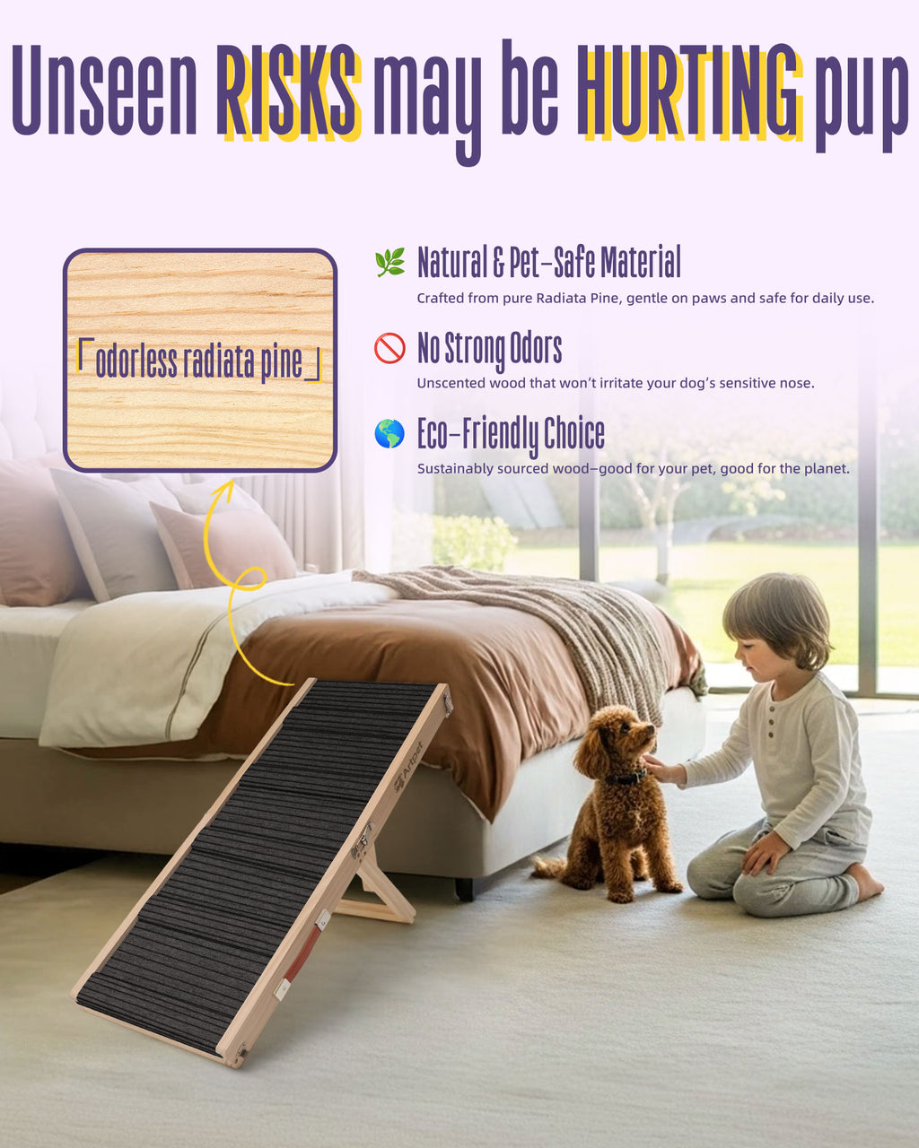 Dog Ramp for Small Dogs for Couch & Bed, Dachshund Joint Care Ramp