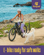 Hands-Free Bike Attachment for Dogs, Bicycle Running Leash with Shock Absorbing Spring, Safe Riding Accessory for Medium & Large Pets, Easy Install Cycling Companion, Silver