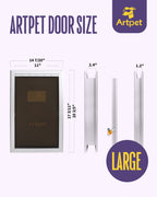 Large Aluminum Dog Door for Exterior Doors, Insulated Weatherproof Pet Door with Magnetic Auto Close, Blocks Cold & Hot Air, Metal Frame Doggie Door for Dogs, Up to 110 lbs